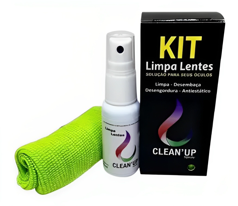 Kit Limpa Lentes De Óculos Spray + Pano Magico Clean UP